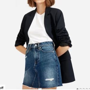 NWT Everlane distressed denim mini skirt
